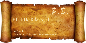Pitlik Dávid névjegykártya