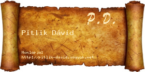 Pitlik Dávid névjegykártya